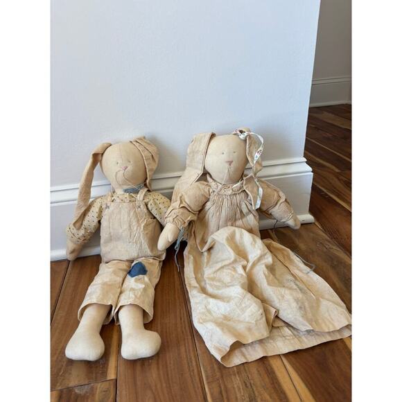 Vintage Easter Bunny Primitive Hand Sewn Floppy Ears - Picture 1 of 4